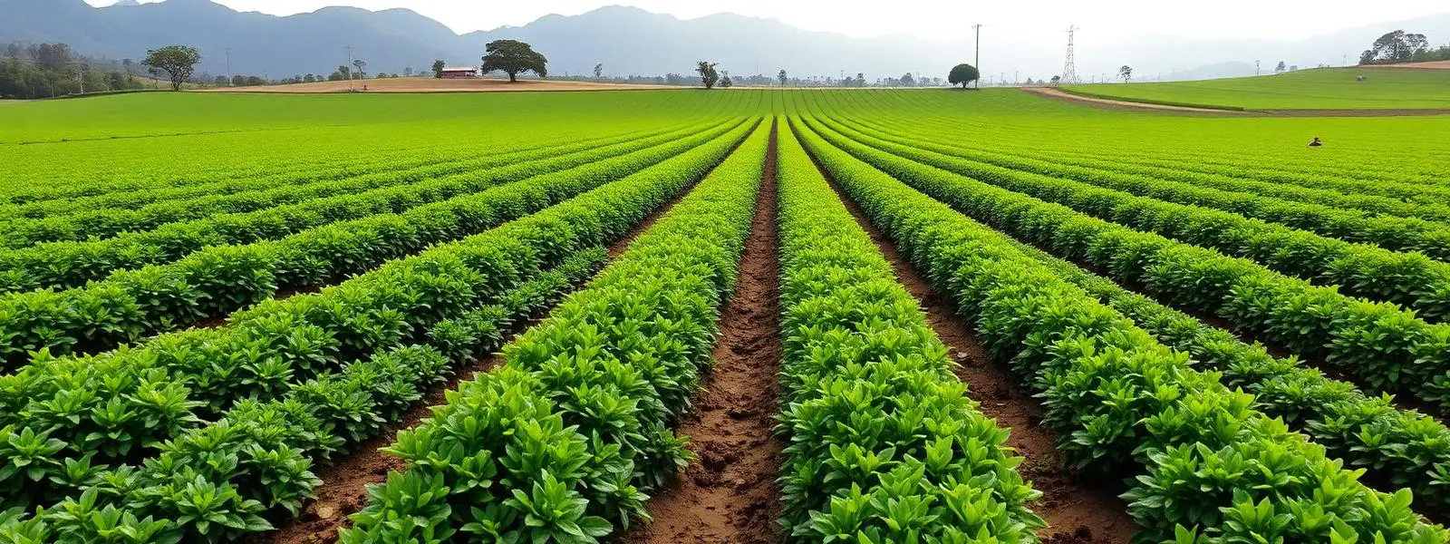Cultivo ecuatoriano con sistema de riego tecnificado